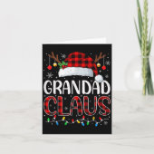 Grandad Claus Kerstverlichting Pyjama Familie Matc Kaart (Voorkant)