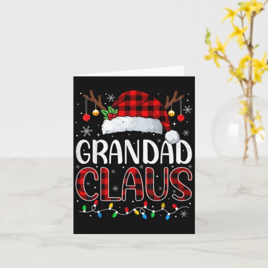 Grandad Claus Kerstverlichting Pyjama Familie Matc Kaart (Gele Bloem)