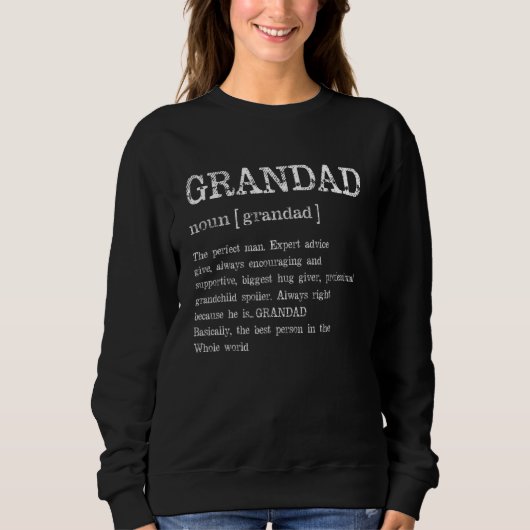 Grandad Definition Grandpa Father's Day Trui (Voorkant)