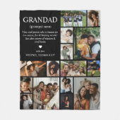 Grandad Definition Photo Collage Fleece Deken (Voorkant)
