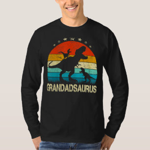 Grandad Dinosaurus Grandadsaurus 2 Twee Kinder Chr T-shirt