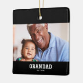 Grandad Established Black White Bold Photo Keramisch Ornament (Links)