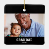 Grandad Established Black White Bold Photo Keramisch Ornament (Achterkant)