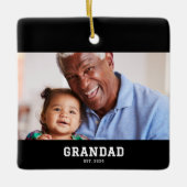 Grandad Established Black White Bold Photo Keramisch Ornament (Voorkant)