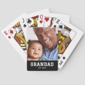 Grandad Established Bold Black Photo Pokerkaarten (Achterkant)
