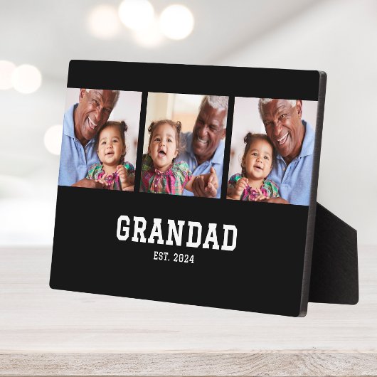 Grandad Established Elegant Bold Black 3 Photo Fotoplaat
