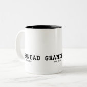 Grandad Established New Grandad Gift Tweekleurige Koffiemok (Voorkant links)