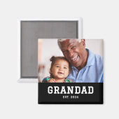 Grandad Established Photo Grandparent's Day Magneet (Voorkant / Achterkant)