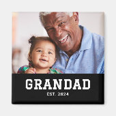 Grandad Established Photo Grandparent's Day Magneet (Voorkant)
