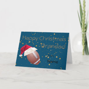 Grandad Football Sportkerst gepersonaliseerd Feestdagen Kaart