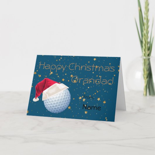 Grandad Golf Sports Kerstmis gepersonaliseerd Feestdagen Kaart (Voorkant)