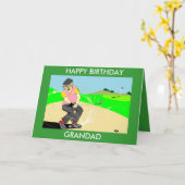 Grandad Grappig Golfen Verjaardagskaart Kaart (Gele Bloem)