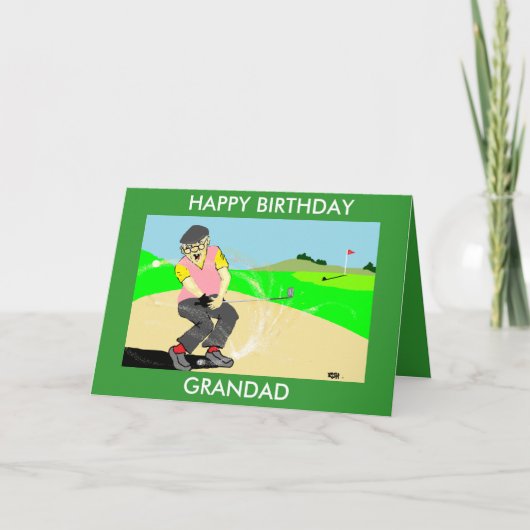 Grandad Grappig Golfen Verjaardagskaart Kaart (Voorkant)