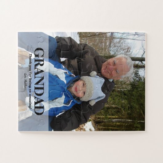 Grandad Happy Vaderdag Photo Legpuzzel (Horizontaal)