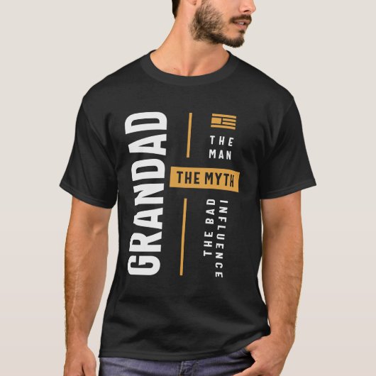 Grandad: Legendarische slechte invloed - Vaderdag T-shirt (Voorkant)