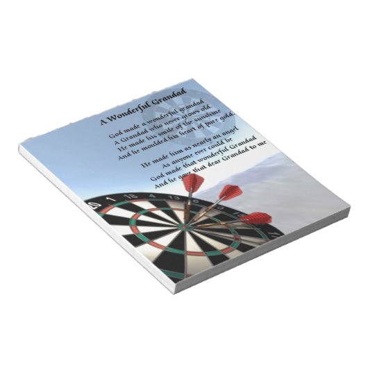 Grandad Poem - Darts Notitieblok (Schuin)