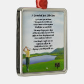 Grandad Poem - Golf Metalen Ornament (Rechts)