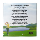 Grandad Poem - Golf Tegeltje (Voorkant)