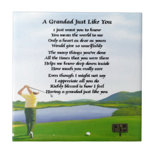 Grandad Poem - Golf Tegeltje