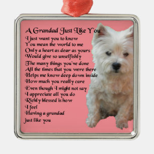 Grandad Poem (West Highland Terrier) Metalen Ornament
