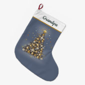 Grandad’s Festive Christmas Stocking – Blue Grote Kerstsok (Voorkant (Hangend))