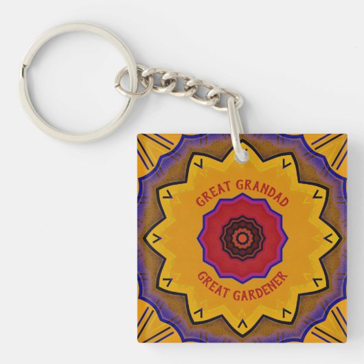 Grandad Tuinier Acryl Sleutelhanger (Voorkant)