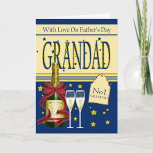 Grandad, Vaderdag Card - Champagne Kaart