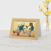 Grandad verjaardagsdansen beren kaart (Gele Bloem)