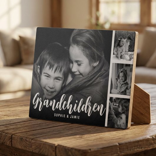 Grandchildren Customized Photo Collage Plaque Fotoplaat