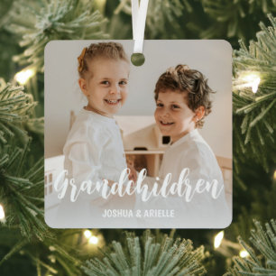 Grandchildren Gepersonaliseerd fotocollage Metalen Ornament