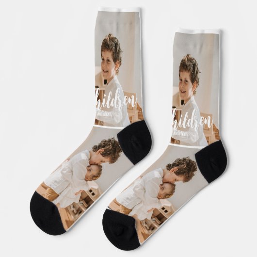 Grandchildren Gepersonaliseerd fotocollage Sokken (Links)