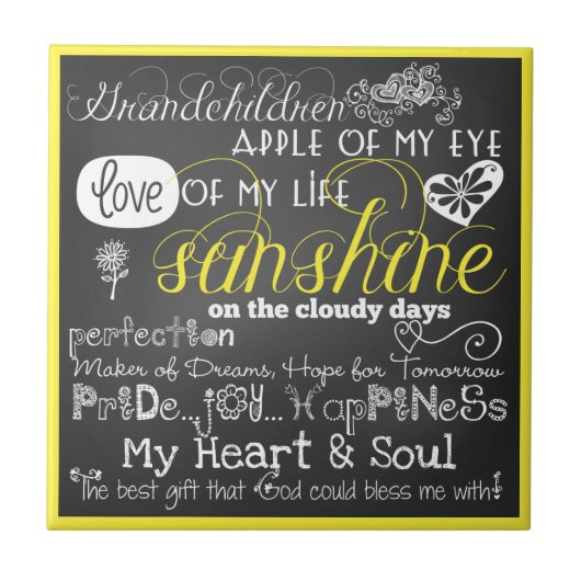 Grandchildren Love and Inspiration CeramicTile Tegeltje (Voorkant)