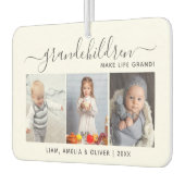 Grandchildren Make Life Grand 3 Photo Gray Script Luchtverfrisser (Links)