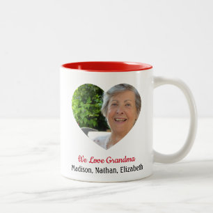 GrandCustom "We houden van oma" Foto Tweekleurige Koffiemok