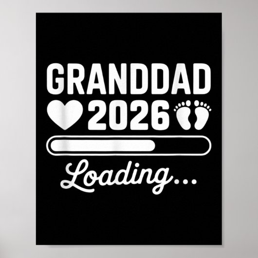 Granddad 2026 Loading New Baby Pregnancy Reveal  Poster (Voorkant)