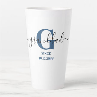 Granddad Elegant Script Monogram blauw Latte Mok