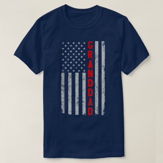 Granddad Funny Fathers Dag  Patriotic Ameri T-shirt (Design voorkant)