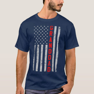 Granddad Funny Fathers Dag  Patriotic Ameri T-shirt