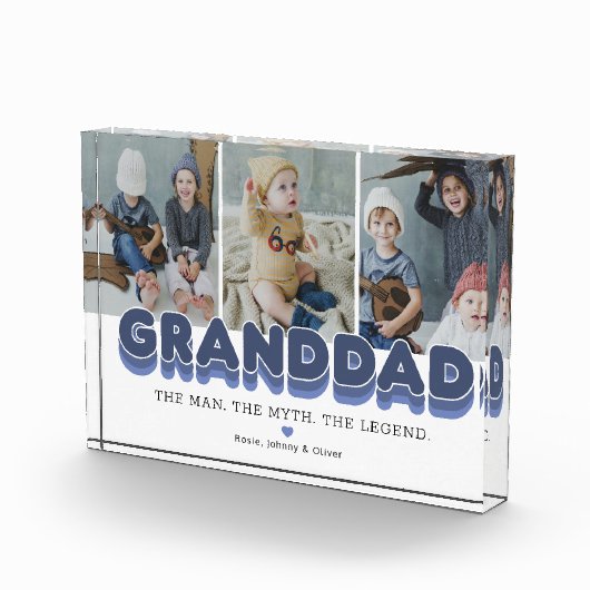 Granddad Man Myth Legend Foto Block (Rechts)