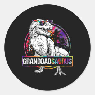 Granddadsaurus Dinosaur Opa Saurus Bijpassend T Ronde Sticker