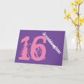 Granddaughter, 16th birthday, white, pink, purple. kaart (Gele Bloem)