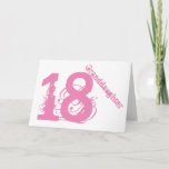 Granddaughter, 18th birthday, white and pink. kaart<br><div class="desc">A white background featuring pink text,  on this 18th birthday greeting for any cool granddaughter. My Funny Mind Greetings.</div>