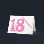 Granddaughter, 18th birthday, white and pink. kaart<br><div class="desc">A white background featuring pink text,  on this 18th birthday greeting for any cool granddaughter. My Funny Mind Greetings.</div>