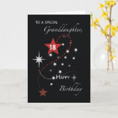 Granddaughter 18th Birthday with Red and White  Kaart (Gele Bloem)