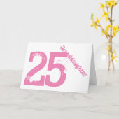 Granddaughter, 25th birthday, white and pink. kaart (Gele Bloem)