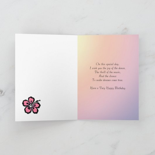 Granddaughter 4, a ballerina birthday card kaart (Binnen)