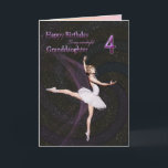Granddaughter 4, a ballerina birthday card kaart<br><div class="desc">A beautiful ballerina dancing on a birthday card for a Granddaughter</div>