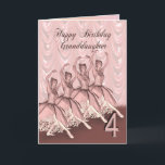 Granddaughter 4, a ballerina birthday card kaart<br><div class="desc">A beautiful ballerina dancing on a birthday card for a Granddaughter</div>