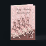 Granddaughter age 13, a ballerina birthday card kaart<br><div class="desc">A beautiful ballerina dancing on a birthday card for a Granddaughter</div>