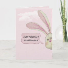 Granddaughter Birthday Bunny On Pink Kaart